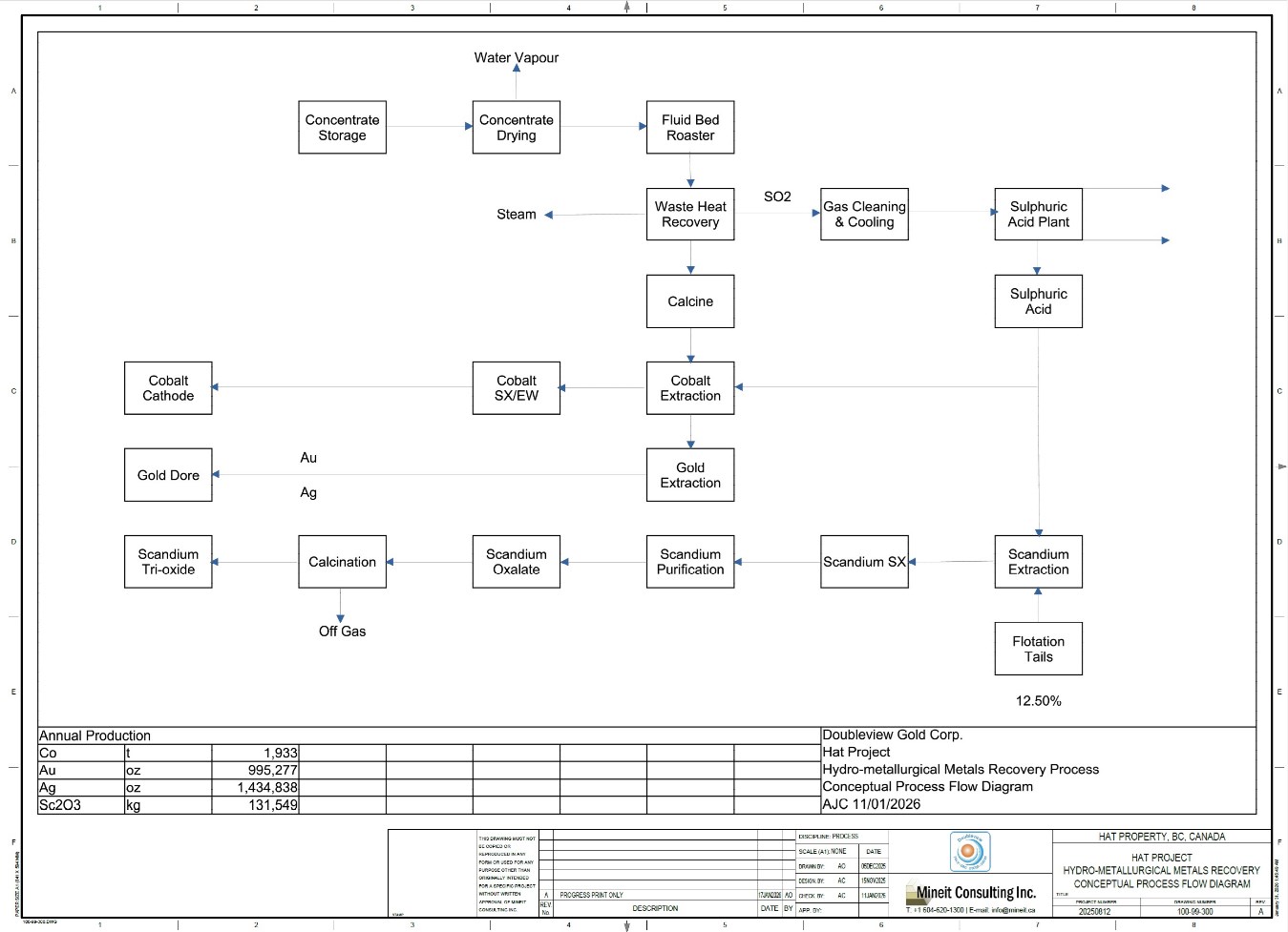 Figure 02-Scenario B Hydrometallurgical Plant Block Flow Diagram
